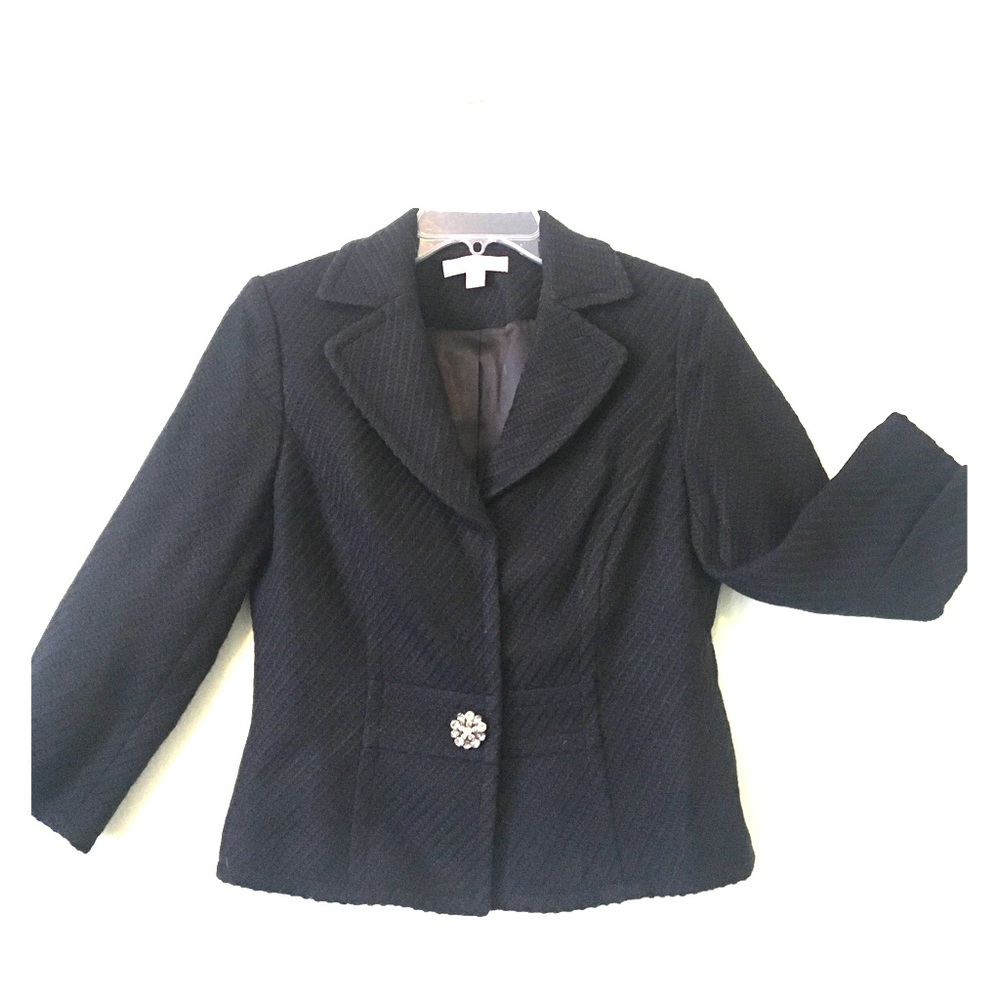 Caslon black dressy jacket with jewel button